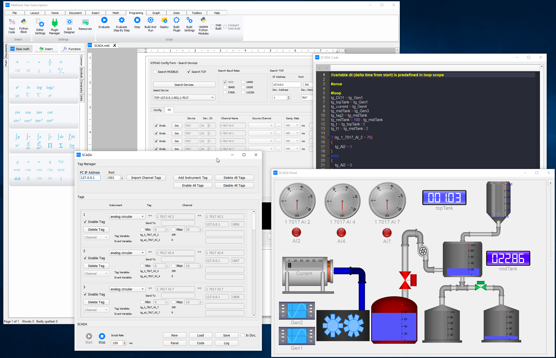 MatDeck Data Acquisition in action